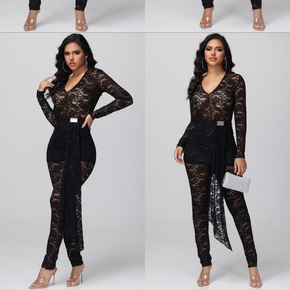 Elegant Black Lace Jumpsuit